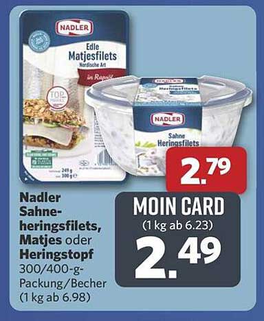 Nadler Sahneheringsfilets, Matjes oder Heringstopf 300/400-g-Packung/Becher