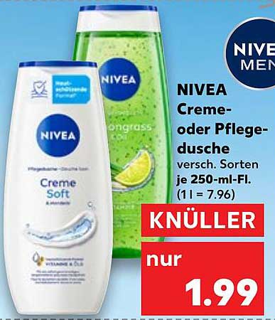 NIVEA Creme- oder Pflegedusche 250 ml nur 1,99 €