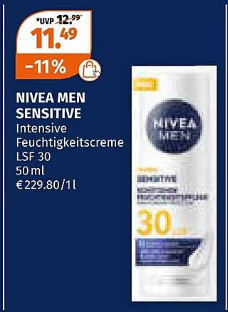 NIVEA MEN SENSITIVE Intensive Feuchtigkeitscreme LSF 30 50 ml