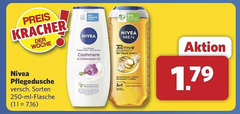 Nivea Pflegedusche verschiedene Sorten 250-ml-Flasche