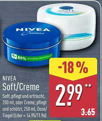 NIVEA Soft/Creme 200 ml oder 250 ml Dose/Tiegel