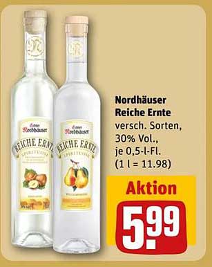 Nordhäuser Reiche Ernte, 30% Vol., 0,5 l Flasche