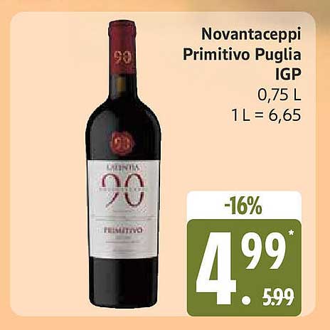 Novantaceppi Primitivo Puglia IGP 0,75 L