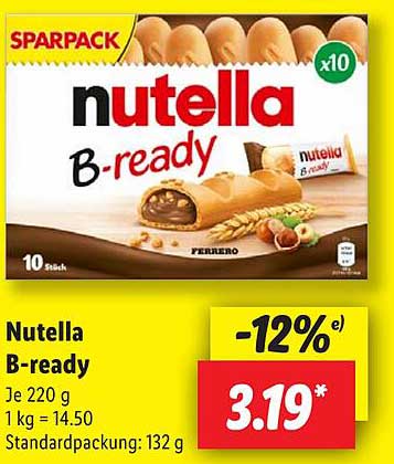 Nutella B-ready 10 Stück (je 220 g)