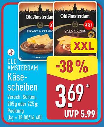 OLD AMSTERDAM Käse-Scheiben, Versch. Sorten, 205 g oder 225 g; Packung