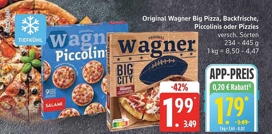 Original Wagner Big Pizza, Backfrische, Piccolinis oder Pizzies - Verschiedene Sorten