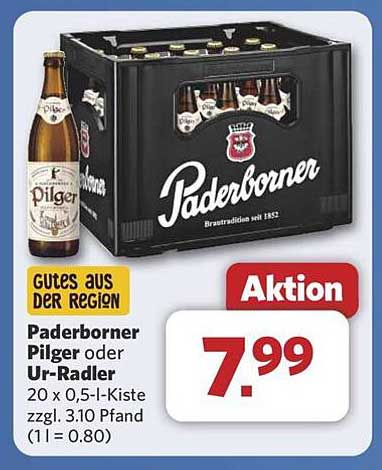 Paderborner Pilger oder Ur-Radler - 20 x 0,5-l-Kiste
