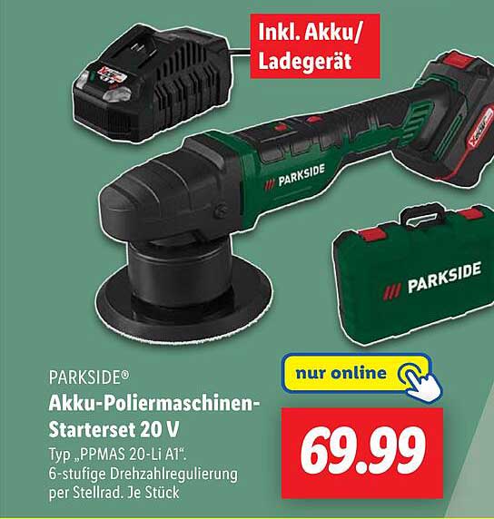PARKSIDE Akku-Poliermaschinen-Startset 20 V