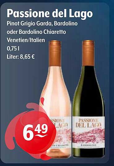 Passione del Lago - Pinot Grigio Garda, Bardolino oder Bardolino Chiaretto 0,75 l