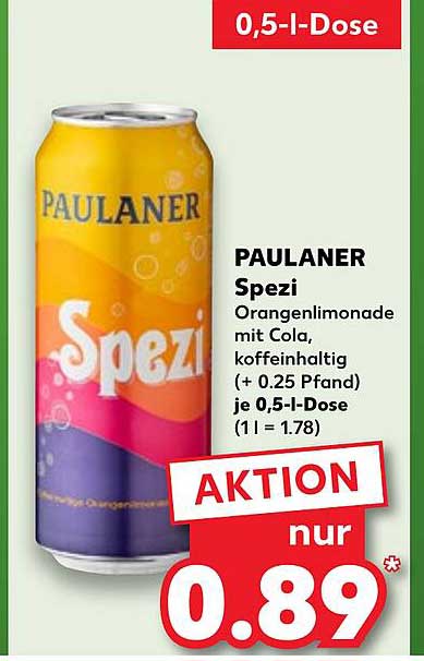PAULANER Spezi Orangenlimonade mit Cola, 0,5-l-Dose