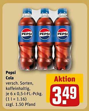 Pepsi Cola 6 x 0,5 l Flasche - jetzt in Aktion!