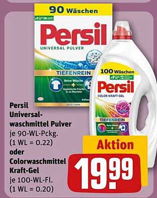 Persil Universalwaschmittel Pulver oder Colorwaschmittel Kraft-Gel 90 WL bzw. 100 WL