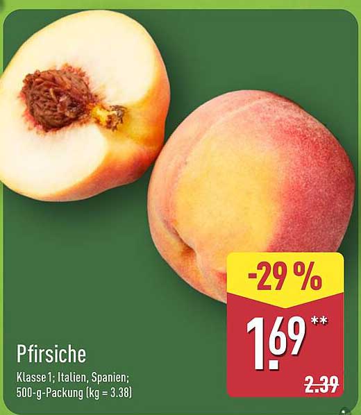 Pfirsiche - Klasse 1 aus Italien und Spanien, 500-g-Packung