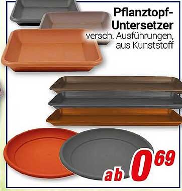 Pflanztopf-Untersitzer - verschiedene Ausführungen, aus Kunststoff