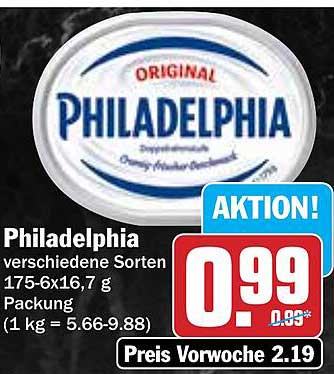 Philadelphia verschiedene Sorten 175-6x16,7 g Packung