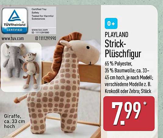 PLAYLAND Strick-Plüschfigur