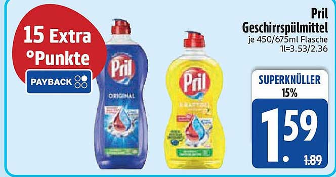Pril Geschirrspülmittel 450/675ml Flasche