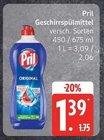 Pril Geschirrspülmittel - verschiedene Sorten 450 / 675 ml