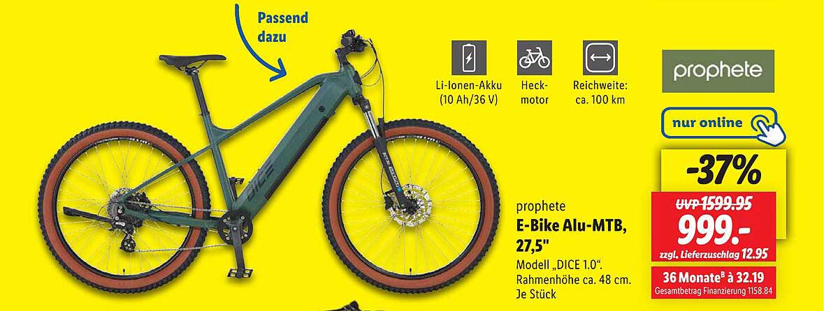 prophete E-Bike Alu-MTB, 27,5"