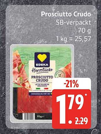 Prosciutto Crudo SB-verpackt 70 g