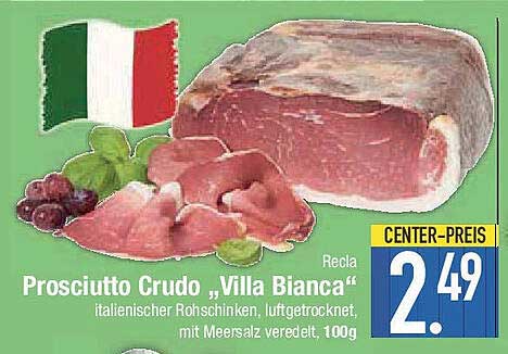Prosciutto Crudo „Villa Bianca“ - Italienischer Rohschinken, luftgetrocknet
