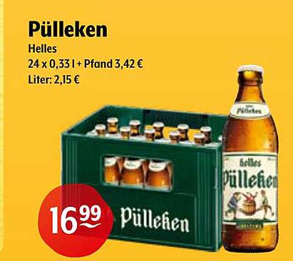 Pülekken Helles - 24 x 0,33 l für nur 16,99 €