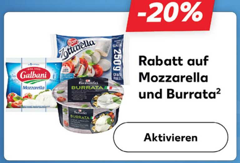 Rabatt auf Mozzarella und Burrata