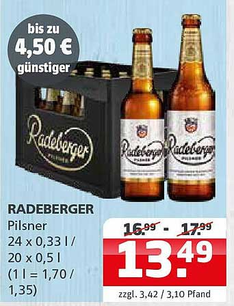 RADEBERGER Pilsner 24 x 0,33 l / 20 x 0,5 l