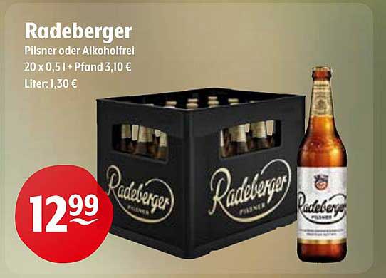 Radeberger Pilsner oder Alkoholfrei 20 x 0,5 l