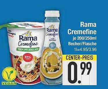Rama Cremefine je 200/250ml Becher/Flasche