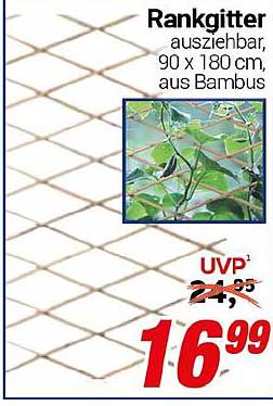 Rankgitter ausziehbar, 90 x 180 cm, aus Bambus