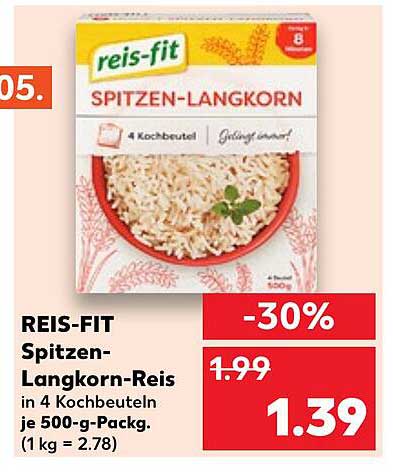 REIS-FIT Spitzen-Langkorn-Reis in 4 Kochbeuteln