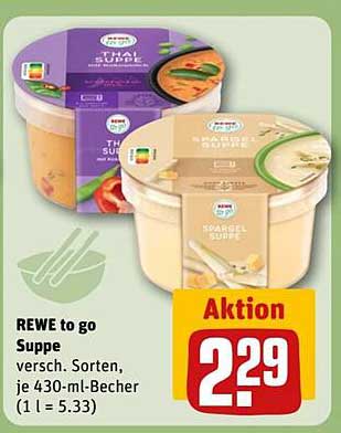 REWE to go Suppe - verschiedene Sorten, je 430-ml-Becher