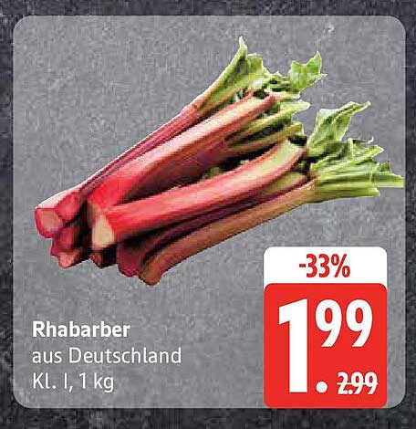 Rhabarber aus Deutschland - Klasse I, 1 kg