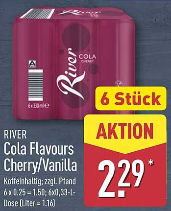 RIVER Cola Flavours Cherry/Vanilla – 6 Stück