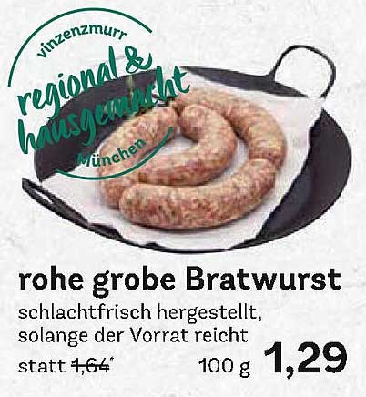 rohe grobe Bratwurst