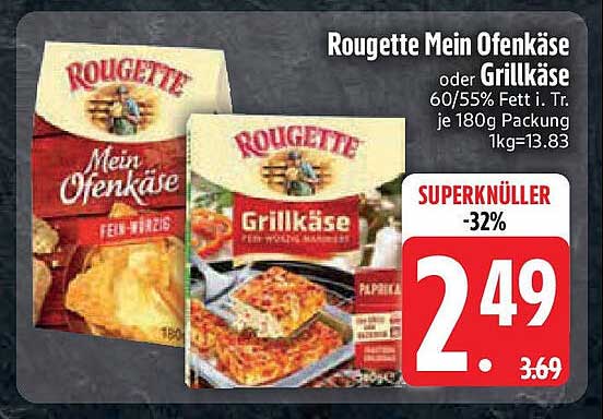 Rougette Mein Ofenkäse oder Grillkäse 180g für 2,49