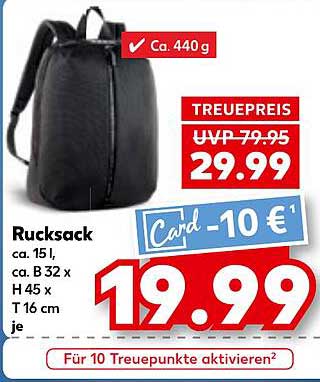 Rucksack für 19,99 € (statt 29,99 €)