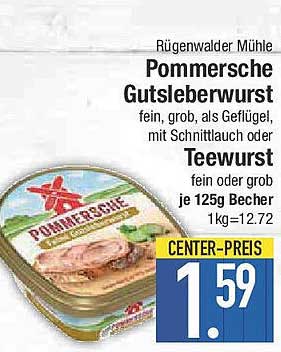 Rügenwalder Mühle Pommersche Gutsleberwurst 125g Becher