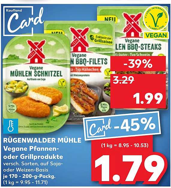 Rügenwalder Mühle Vegane Pfannen- oder Grillprodukte