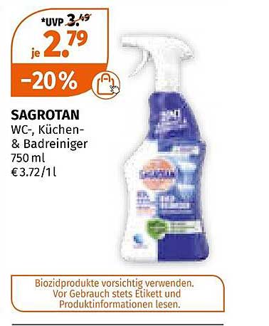 SAGROTAN WC-, Küchen- & Badreiniger 750 ml
