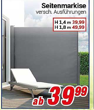 Seitenmarkise in verschiedenen Ausführungen