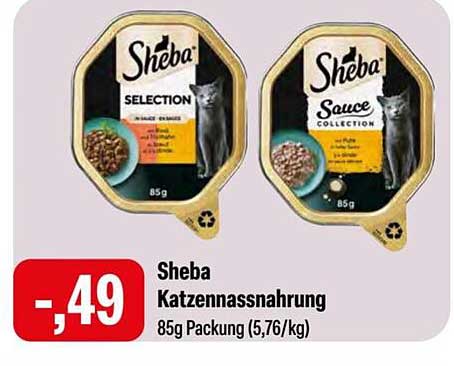 Sheba Katzennassnahrung 85g Packung - Auswahl und Sauce Kollektion