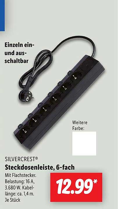 SILVERCREST Steckdosenleiste, 6-fach