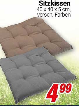 Sitzkissen 40 x 40 x 5 cm, verschieden Farben