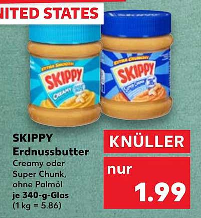 SKIPPY Erdnussbutter Creamy oder Super Chunk, 340-g-Glas