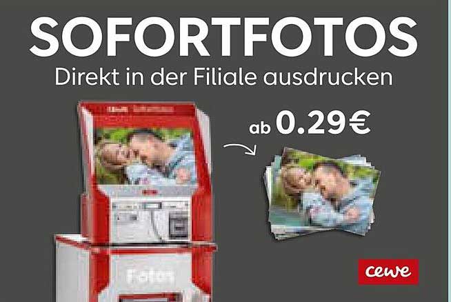 SOFORTFOTOS direkt in der Filiale ausdrucken