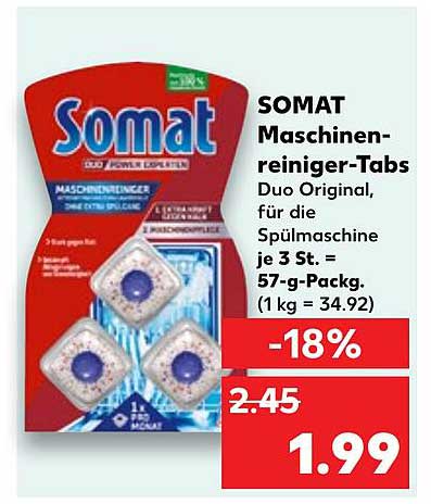 SOMAT Maschinenreiniger-Tabs Duo Original, 3 St. = 57-g-Pack.