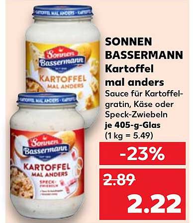 SONNEN BASSERMANN Kartoffel mal anders Sauce für Kartoffelgratin, Käse oder Speck-Zwiebeln je 405-g-Glas
