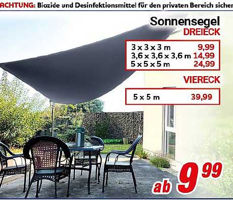 Sonnensegel für optimalen Sonnensschutz – ab 9,99